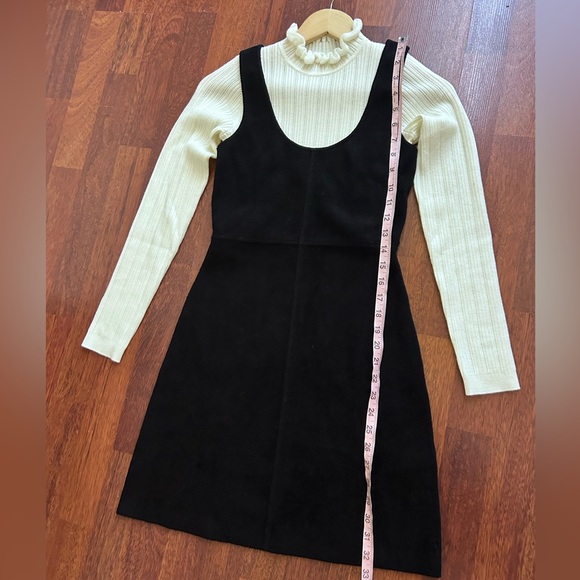 SANDRO Bi-Layered Ruffle Collar Knitted Wool Pinafore Dress 36 - Picture 11 of 16